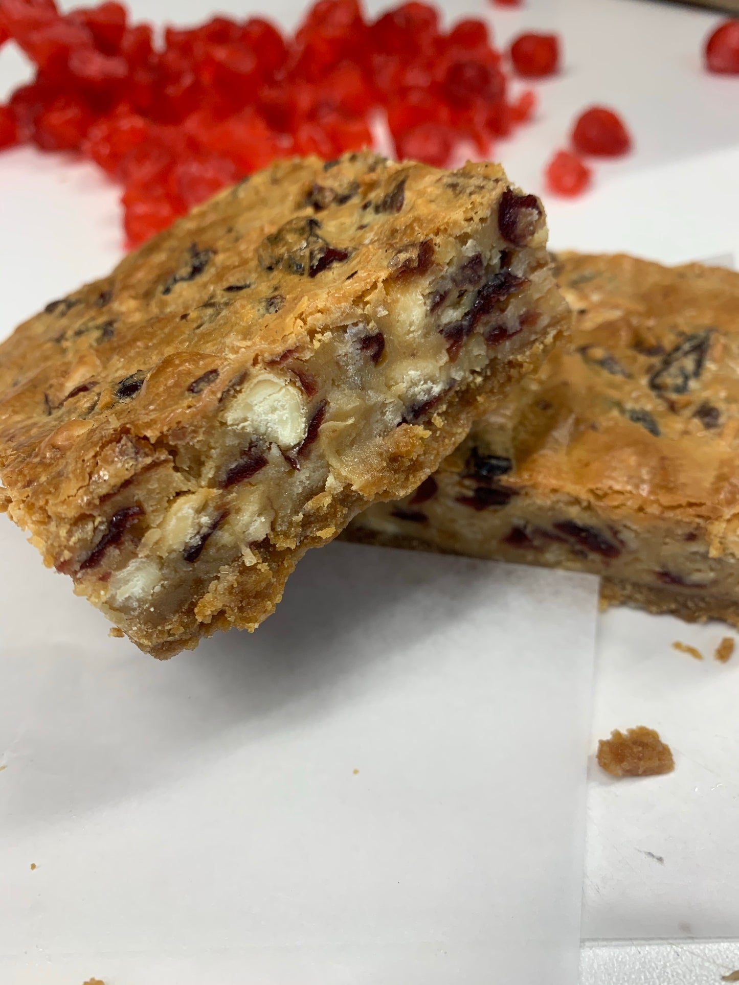 White chocolate cranberry bar