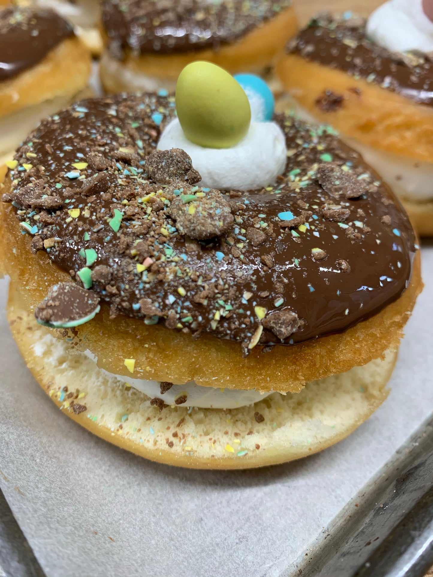 Easter 1/2 dozen chocolate mini egg donuts