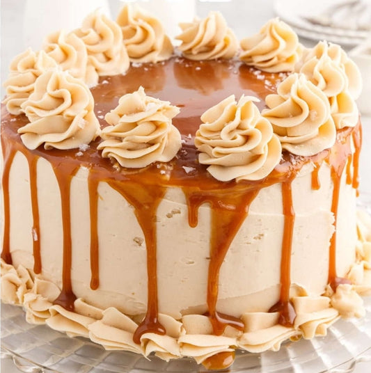 8" Vanilla Caramel Drip Cake